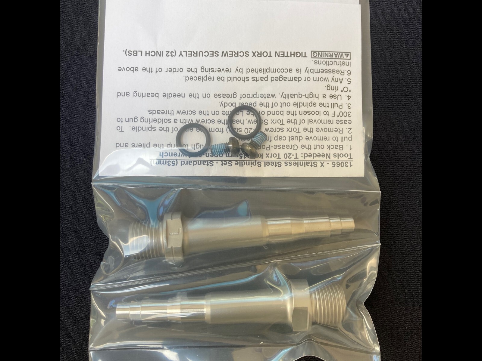 Speedplay X/2 Stainless Steel Spindle Set – Standard (53mm), for X2 pedals, new