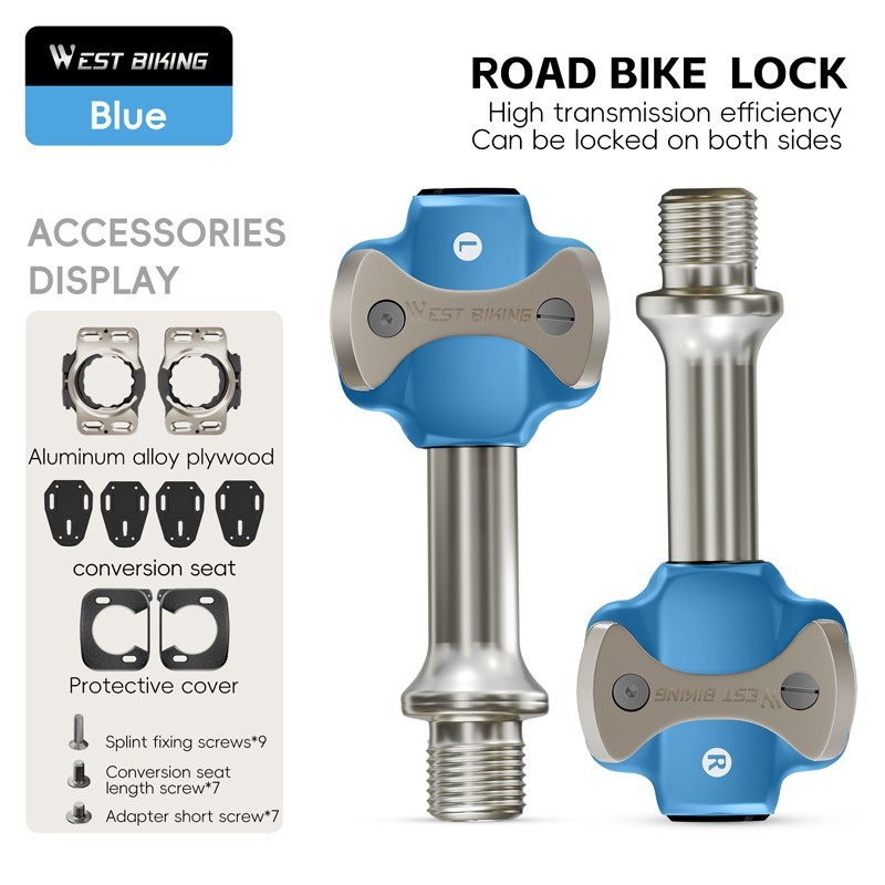 Road Bike Lock Pedals 3 Bearing for SPEEDPLAY Bicycle Clipless Pedals Blue