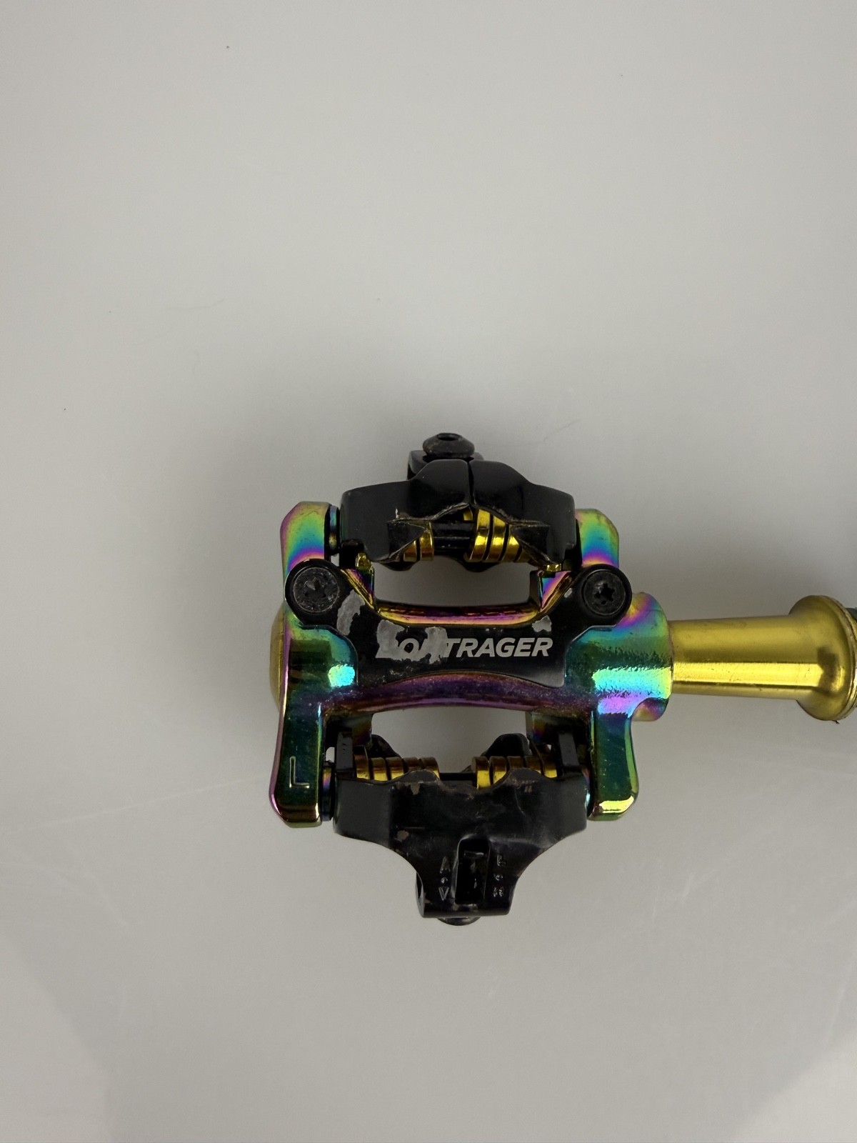 BONTRAGER COMP Oil Slick MTB SPD Pedals. Good Condition. Rainbow colors.