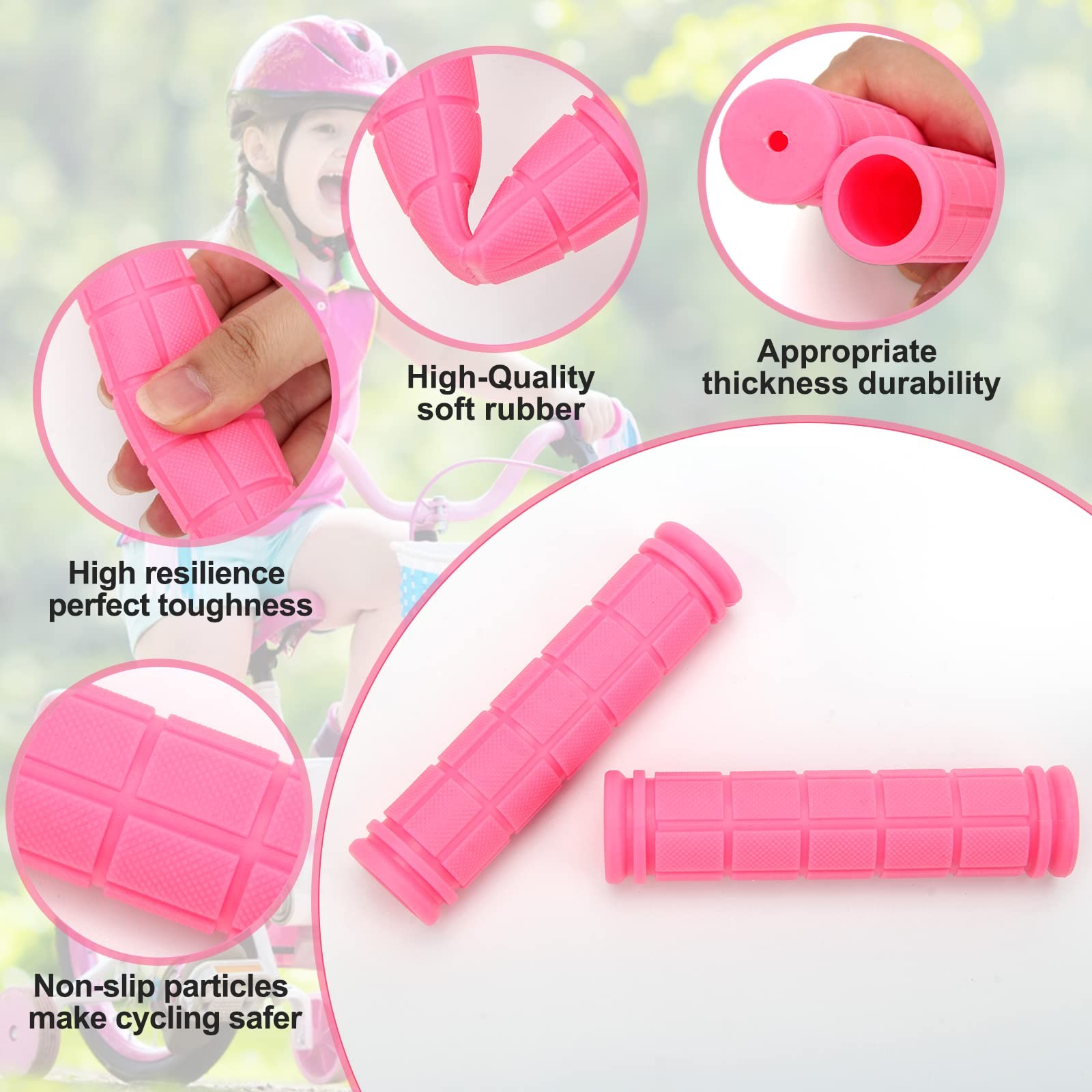 Coolrunner Bike Handlebar Grips, Bicycle Grips for Kids Girls Boys, Non-Slip