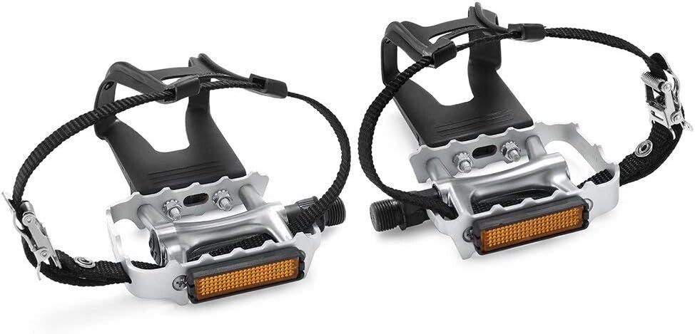Wellgo Bike Pedals with Toe Cages and Straps Universal Fit Bicycle Pedals 9/1