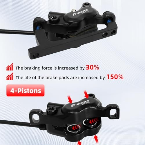 Z00M HB876E 2-PIN 4-Pistons E-Bike Electric Power-Off Zoom 180mm-Black