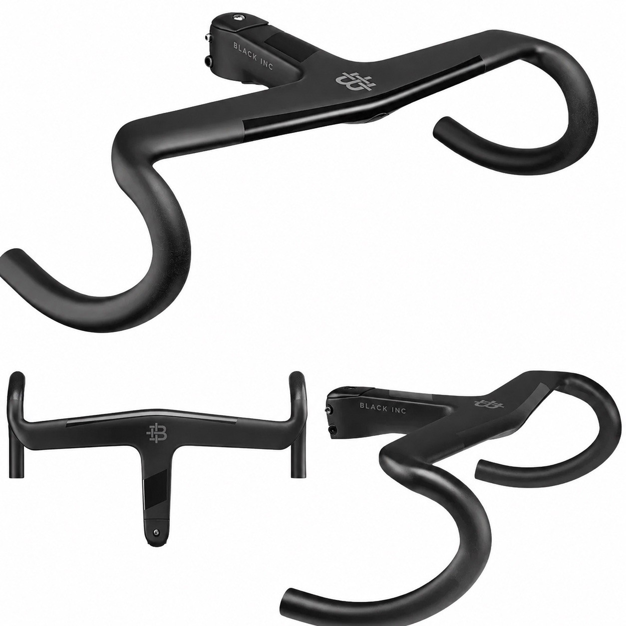 Black Inc Aero Carbon Cockpit Handlebar Stem 380x100mm UD Matte Black