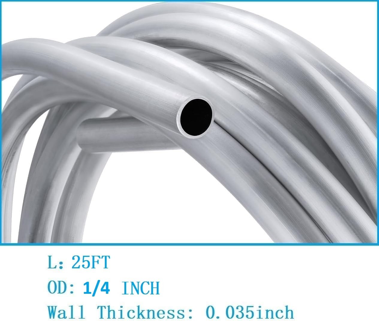 1/4” OD Brake Line, 25FT Alumal Tubing Kit with Fittings, Includes 16 Nuts, W…