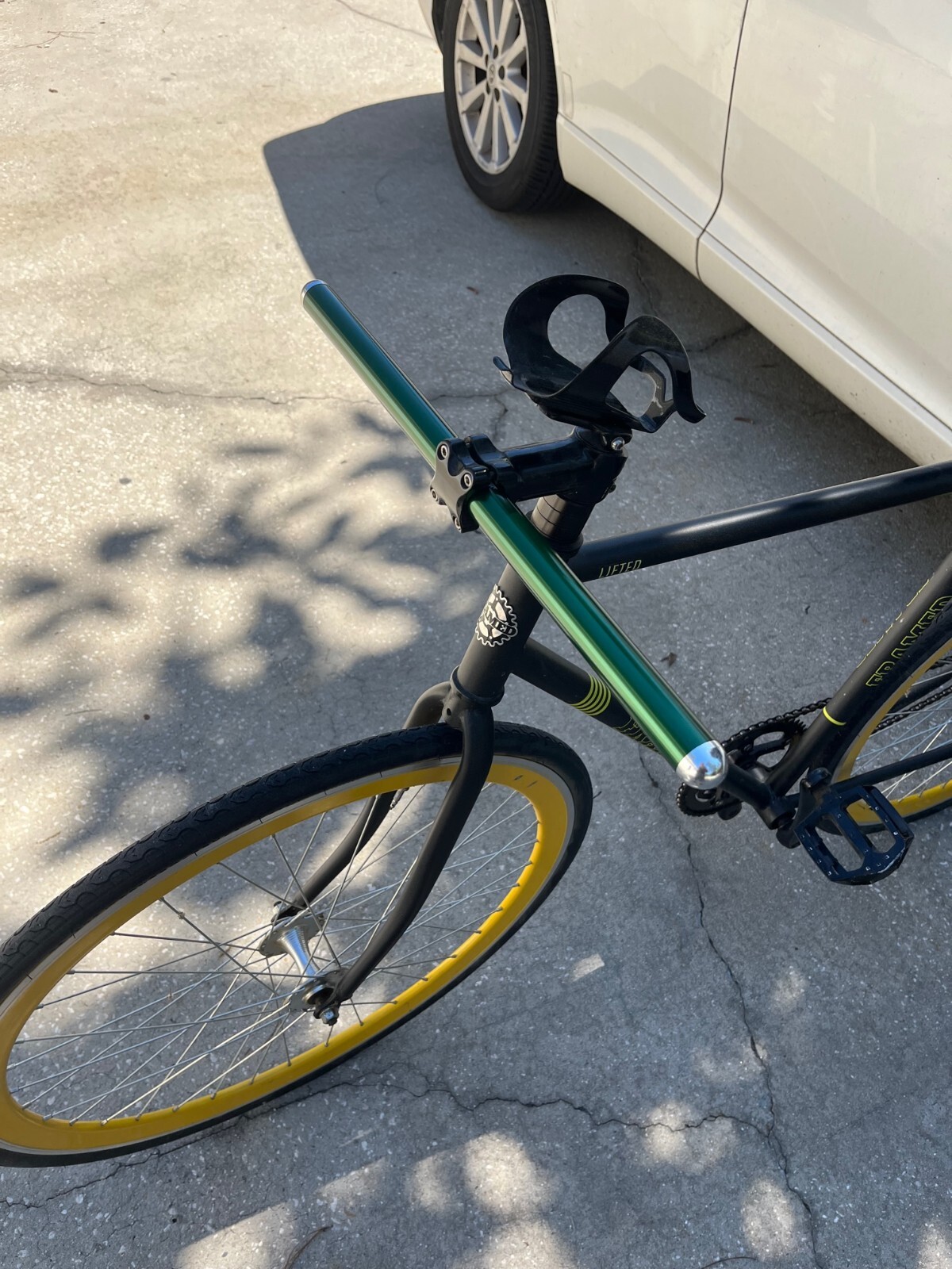 BEV Fixie/Single Speed Handle Bar Green 25.4x475mm Anodized 214grams