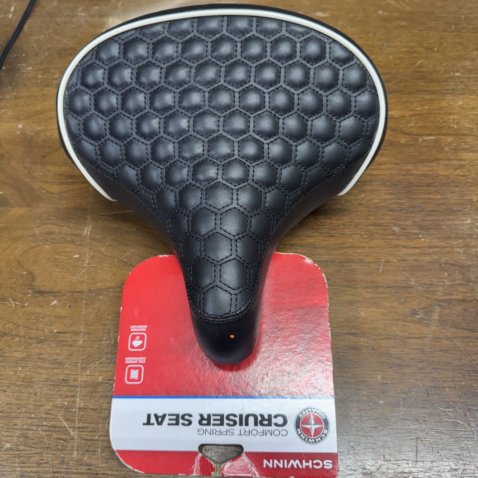 Schwinn Cruiser Bike Saddle Seat Foam Black/White Universal Fit SW76107-2