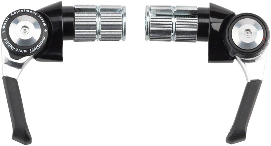 microSHIFT Bar End Shifter Set, 8-Speed Road, Double/Triple, Shimano Compatible,