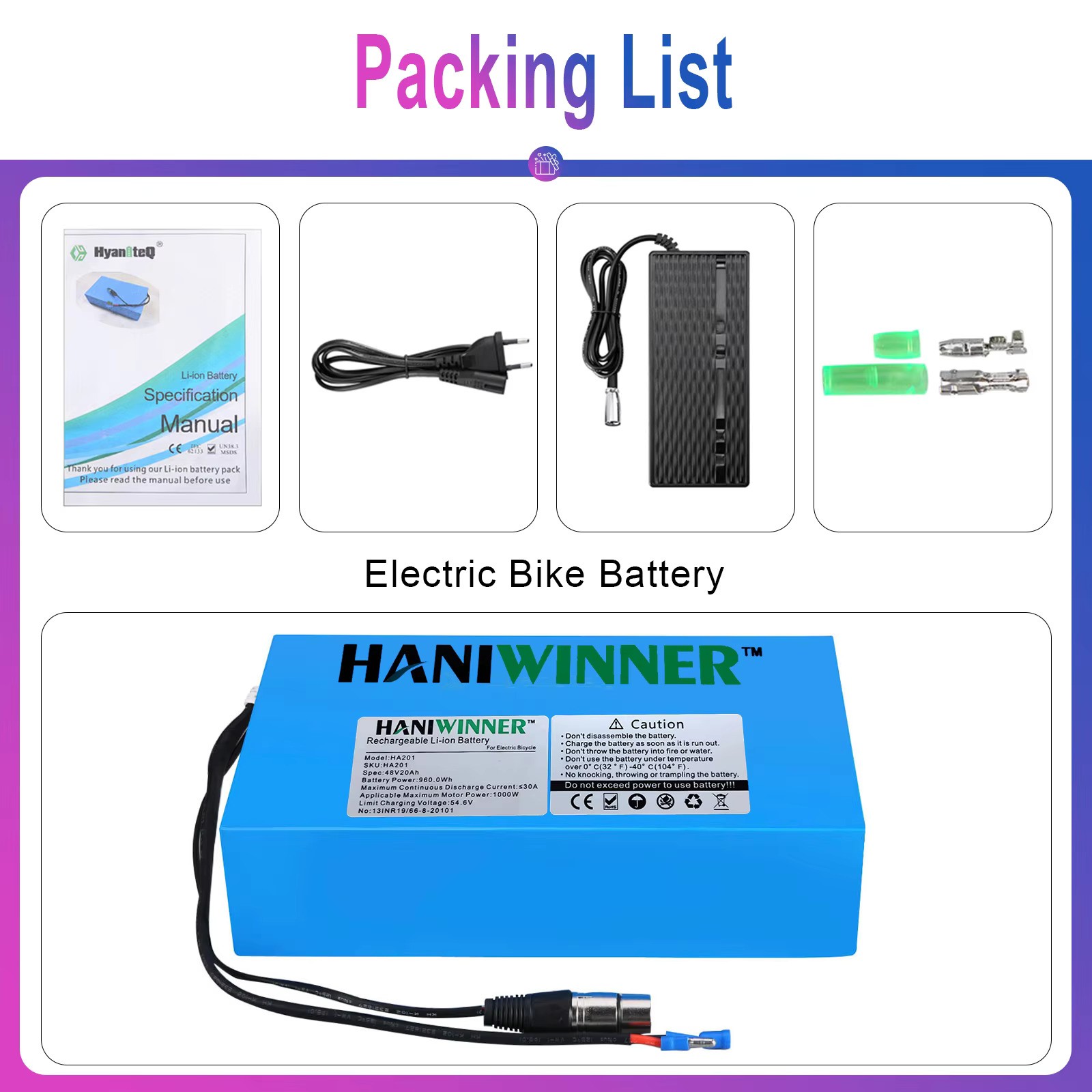 E-Scooter li-ion Battery 36V 20Ah Electric Bike Motorcycle Lithium Battery Pack