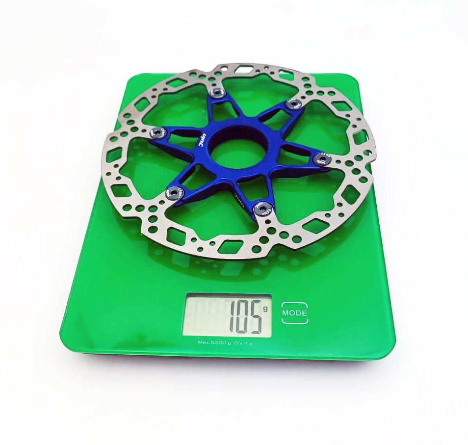 Juin Tech RT01 Blue Centerlock Floating Rotors 160/140mm Pair Road Bike Upgrade