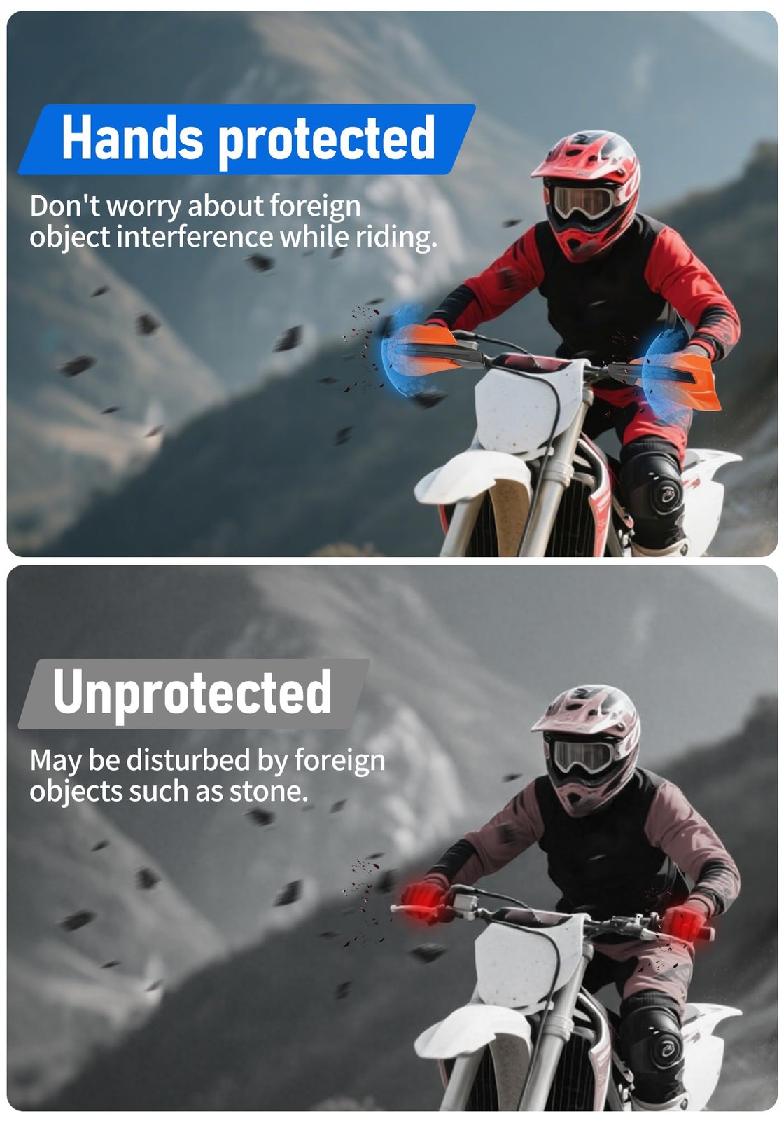 PRO CAKEN Dirt Bike Motorcycle Hand Guards Plastic Bracket