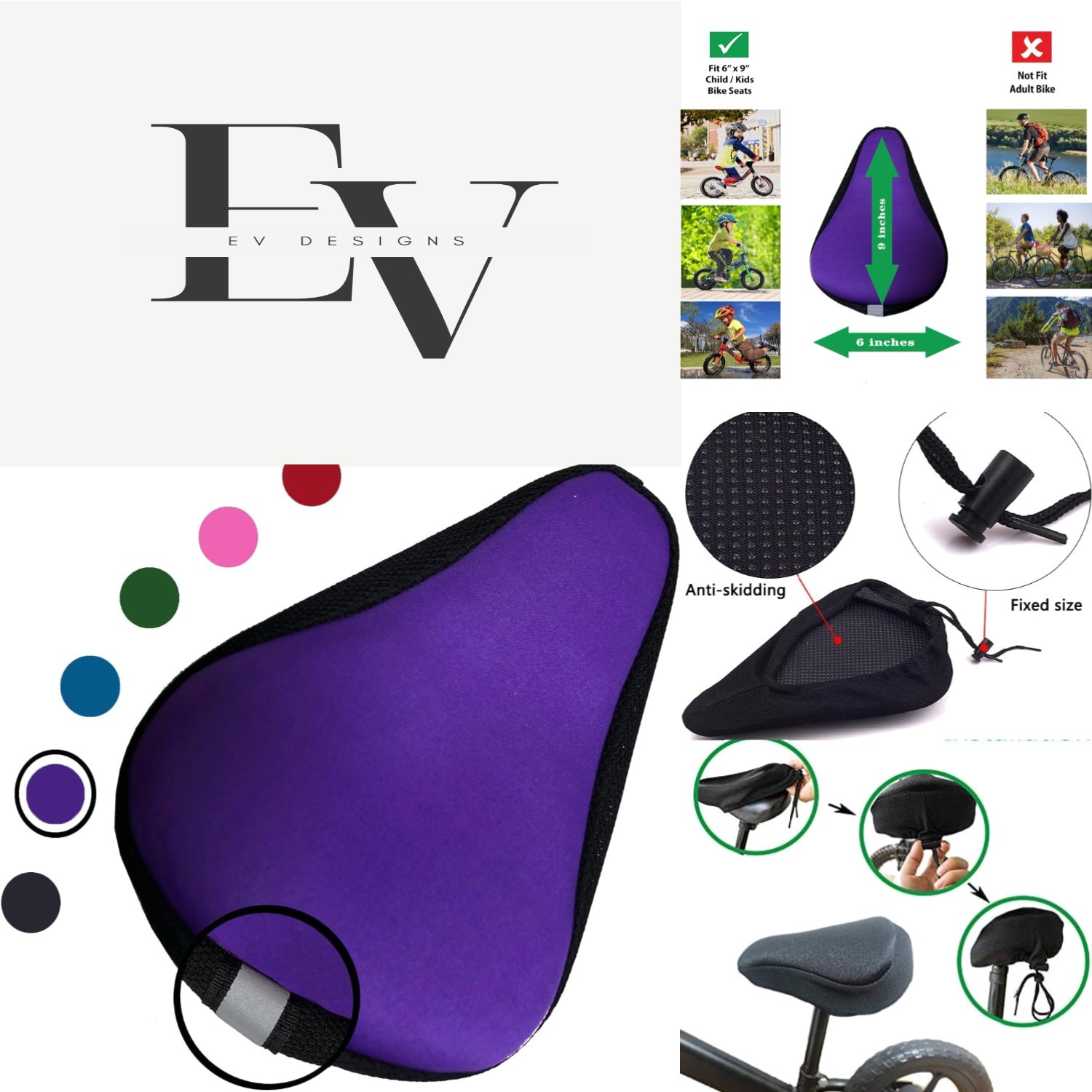 Children’s 8×5 Inch Gel Saddle Cover – Comfort & Support for Young Riders