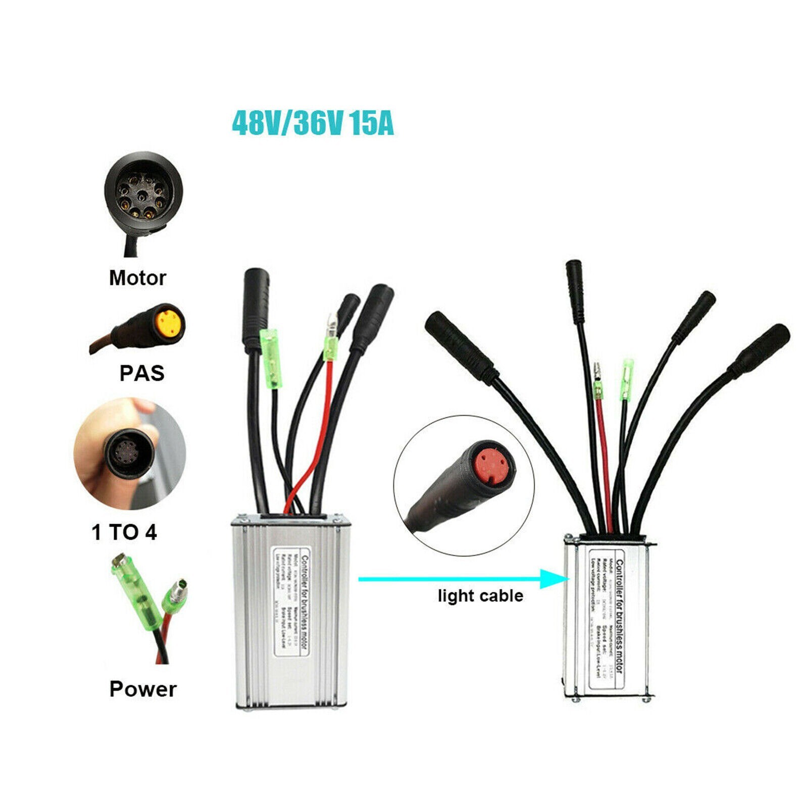 E-Bike 36V/48V KT-15A Controller For Electric Bicycle 250W 350W Brushless Motor