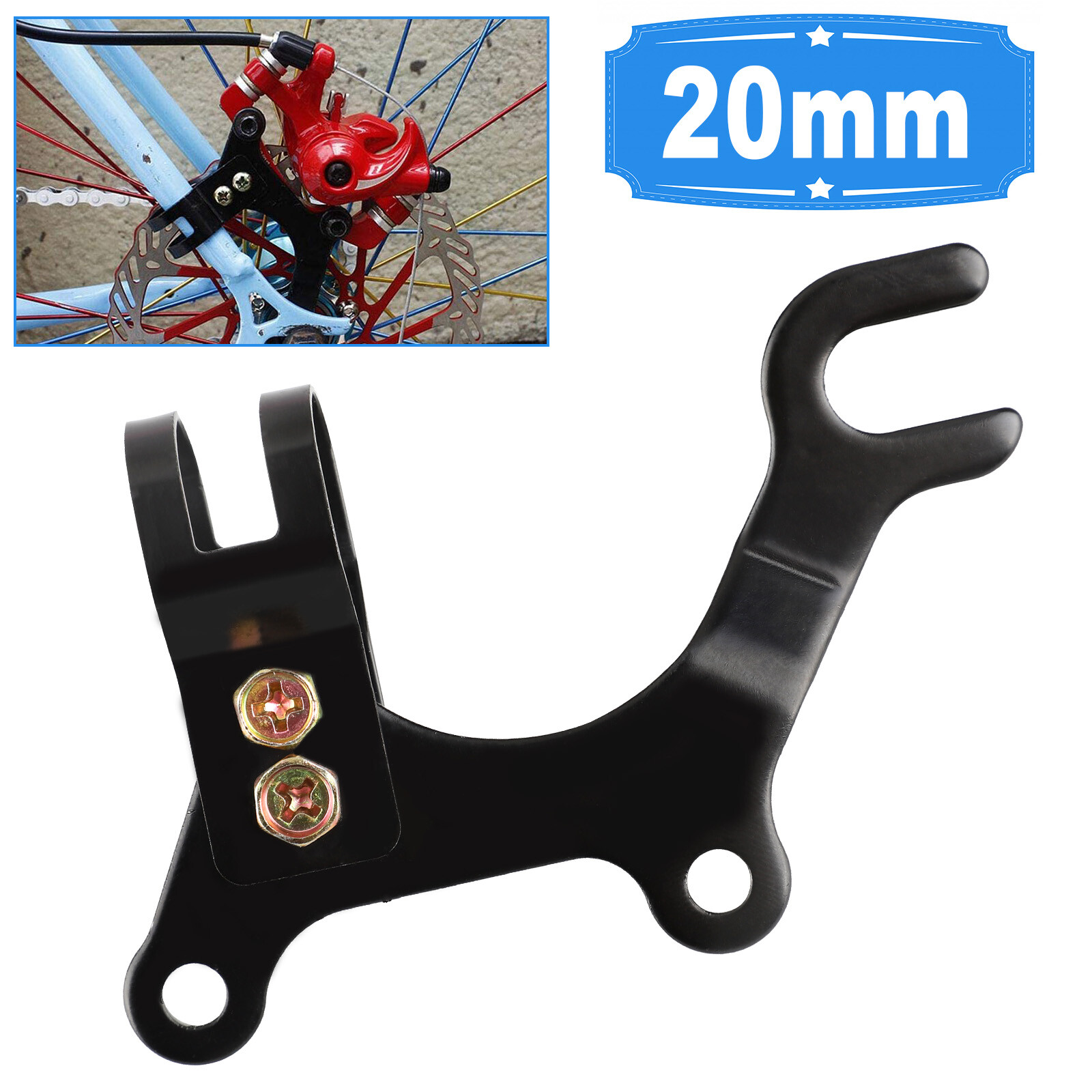 2Pc Bike Frame Conversion Bicycle Disc Brake Adaptor Bracket MTB Mountain Holder