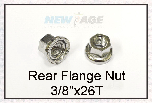 Pair Axle Nuts for Fixed Gear Hub Bicycle Wheel Rear 3/8″x26T, Rotatable Washer