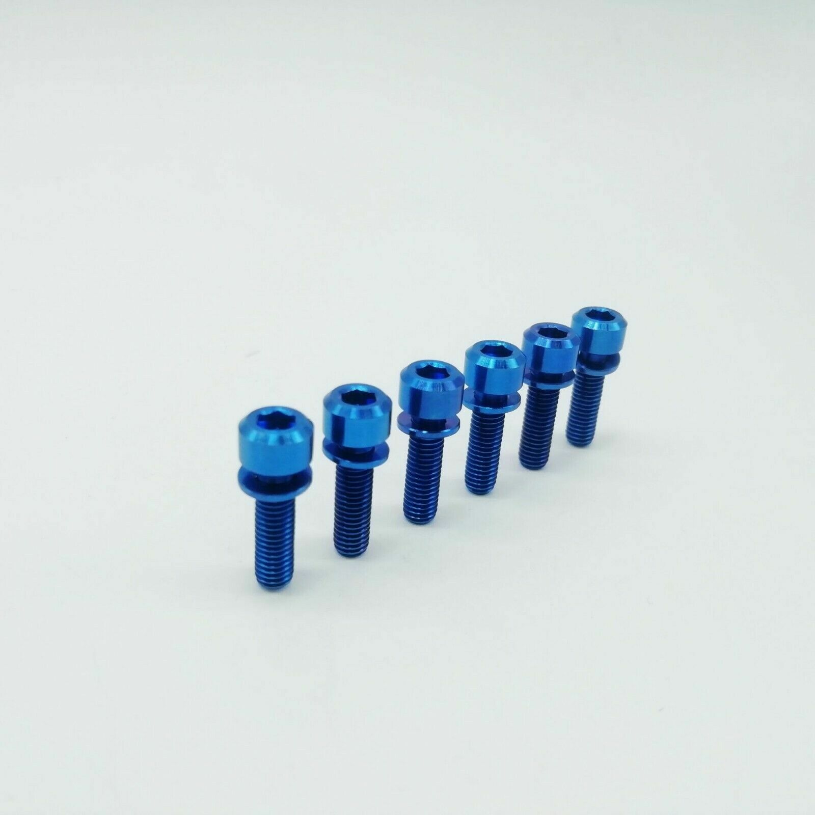 6 Pcs Titanium Ti M5 M6 Hex Socket Washer Round Head Bolt for Bike Bicycle Stem