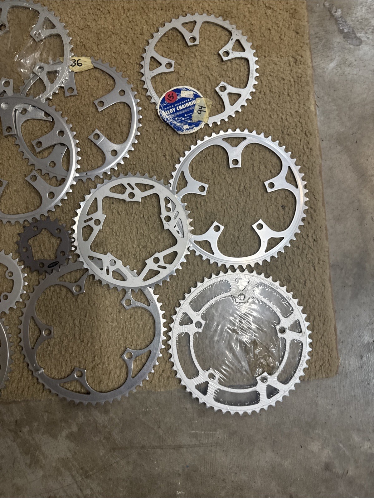 Assorted Vintage Bicycle Chainring Lot Of 13 Most New All Alloy Many Brands
