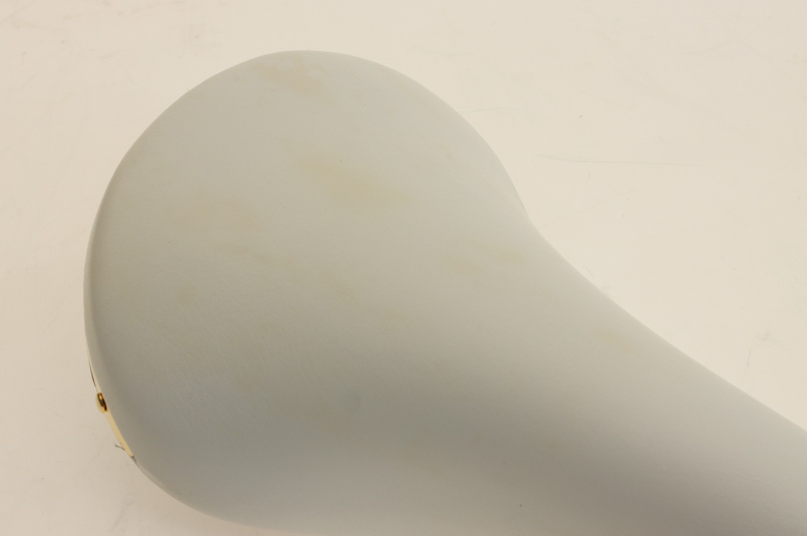 Sella San Marco Rolls White Leather Saddle Brass Steel NEW in Box NOS *Shelfwear