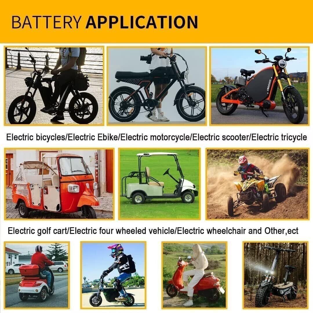 48V 52V 60V 72V Lithium Battery for 0W-3600W Ebike Electric Bike Scooter 20/30AH