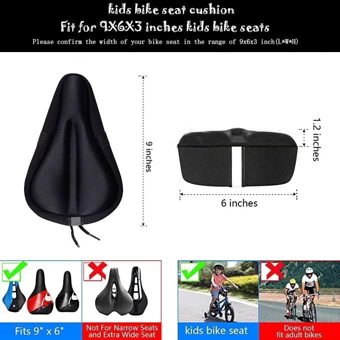 Comfortable Gel Bike Seat Cover for Kids, Waterproof & Easy to Install 9″x6″