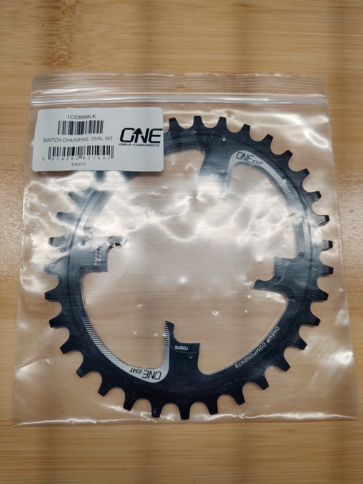 OneUp Switch Oval Traction Chainring Black 34T, New