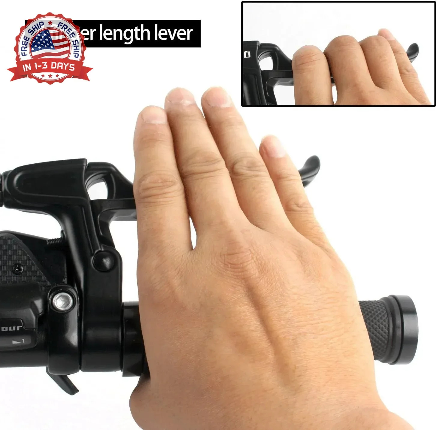 WAKE Bicycle Brake Levers 2pcs Mountain Bike Brake Handles 4 Finger 2.2cm Diamet