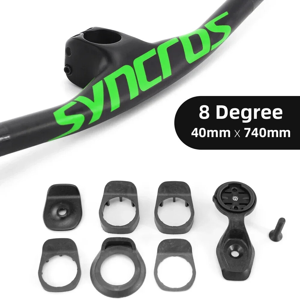 28.6mm -8 Degree Full Cabon Fiber MTB Bicycle Integrated Handlebar 740mm