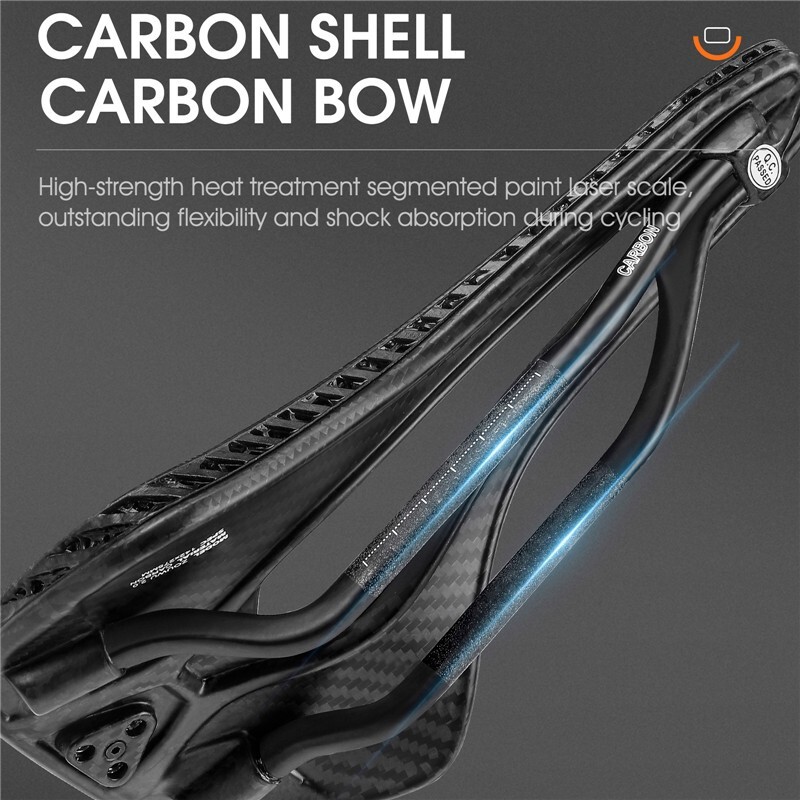 WEST BIKING Carbon Fiber 3D Printed Saddle Ultralight Road Bike Hollow Cushion
