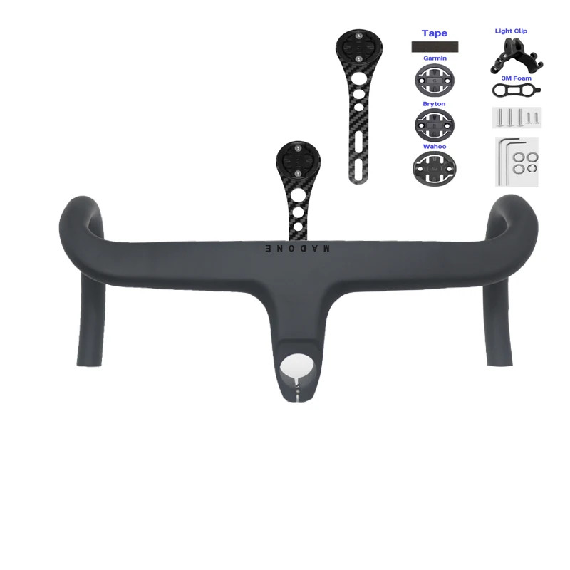 Carbon 400-440mm Internal Wiring Integrated Drop Bar 28.6mm with Bike Spacer