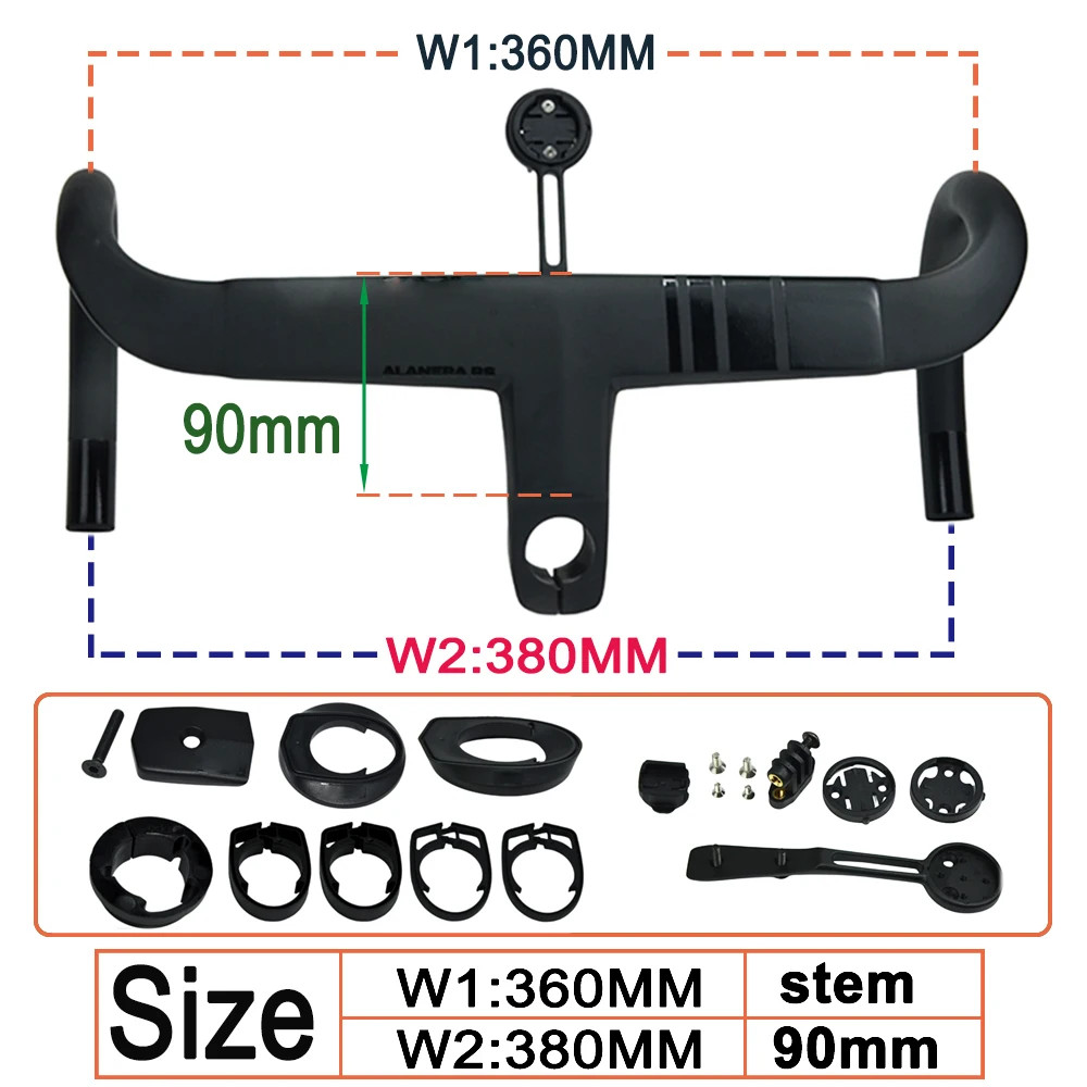 Carbon Fiber Road Bicycle Handlebars with Computer Stand Bicycle Accessories