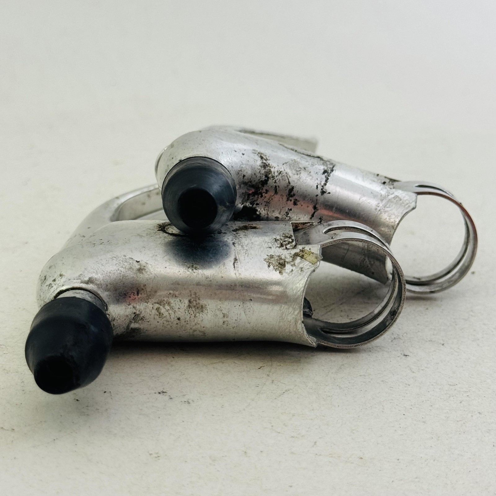 Vintage Dia-Compe Brake Levers Pair 4-Finger Drilled Flat Bar Silver Bike A98