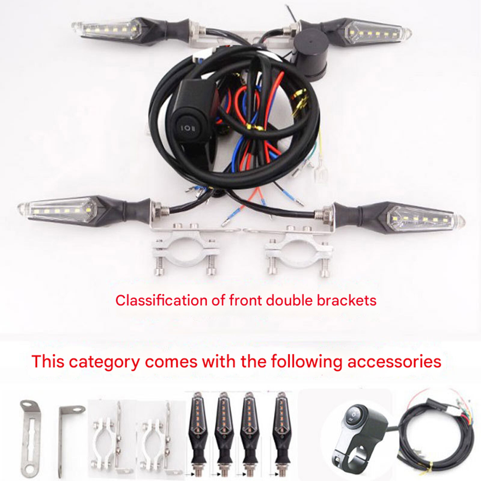 EBIKE Waterproof Cable Light Kit Front Rear Flashing Dynamic Turn Signals