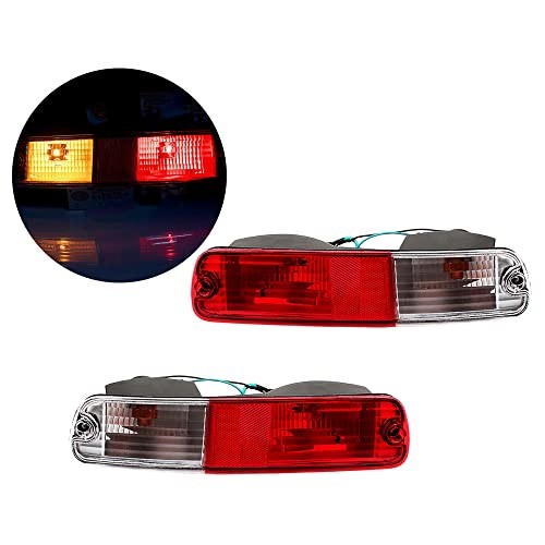 Red Lens Full LED Bumper Reflector Lights Taillight Brake & Rear Fog Lamps