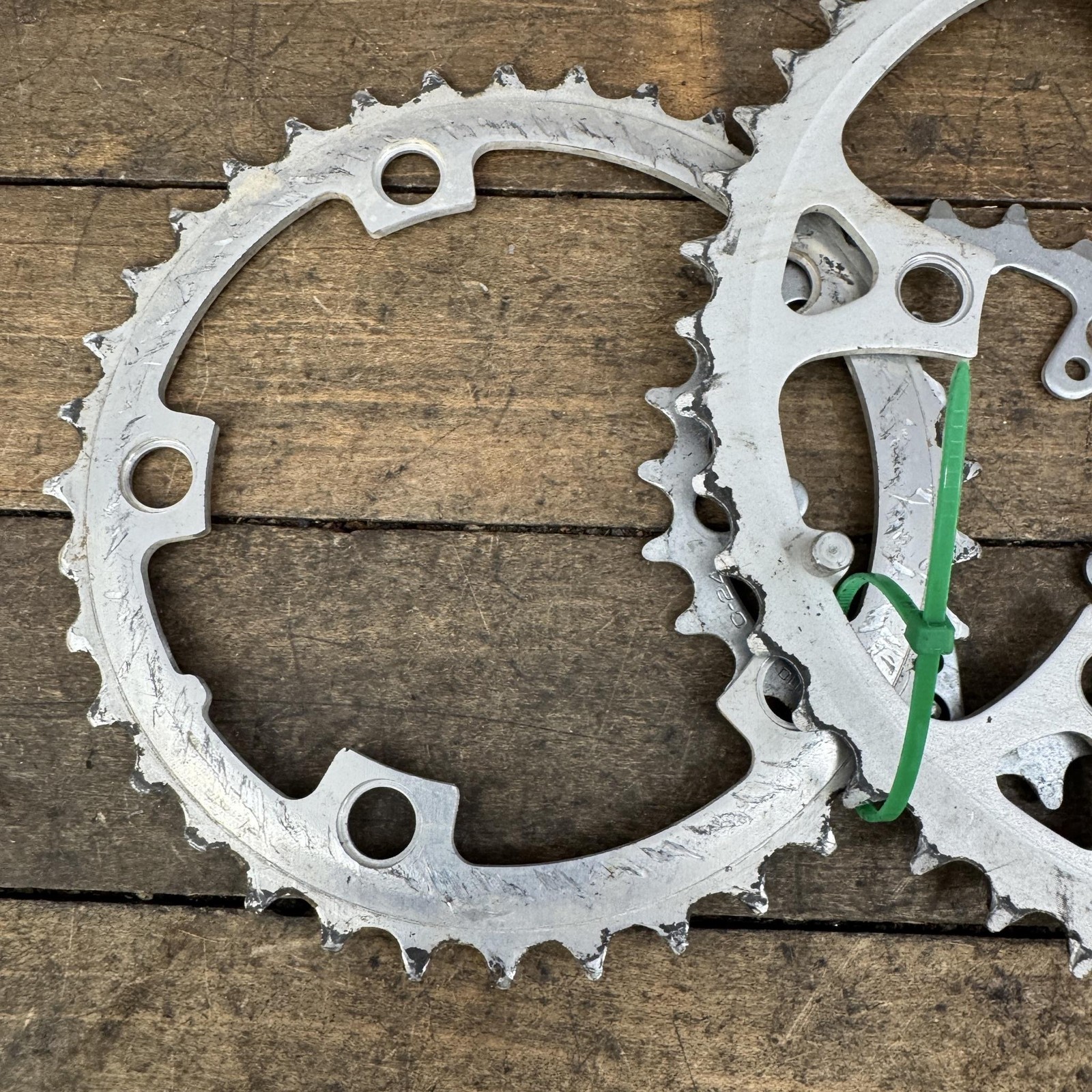 Vintage Shimano SG 46/36/24T Chainring Set 110/74 BCD Silver MTB Triple Deore
