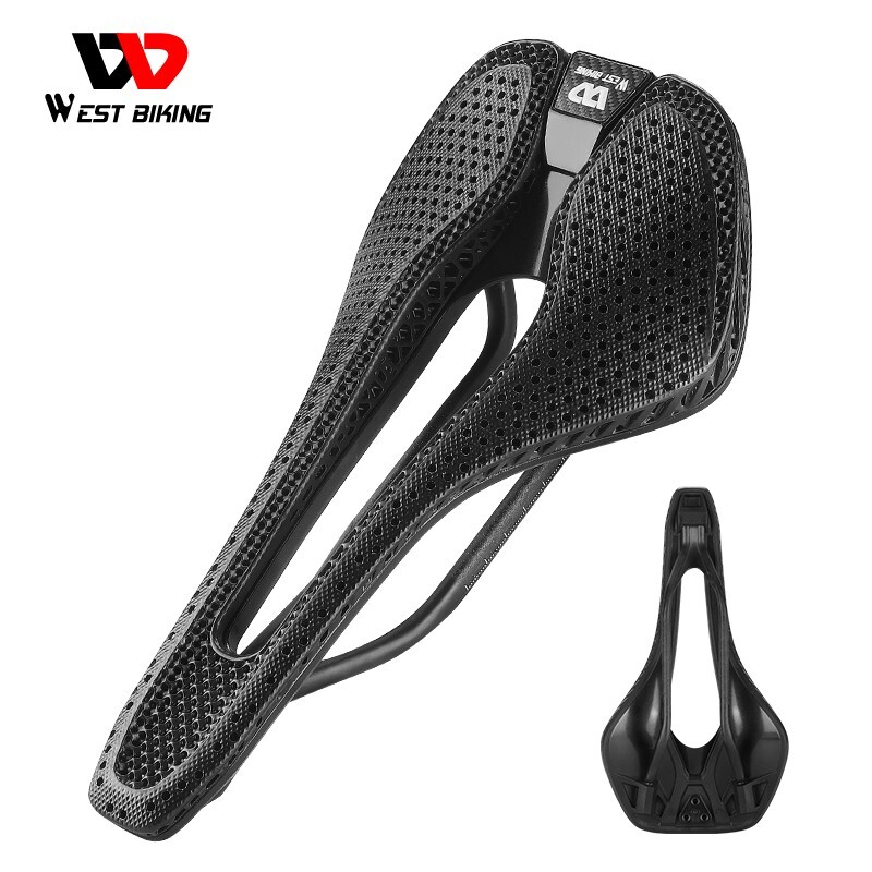 WEST BIKING 3D Printed Saddle Carbon Fiber Nylon Road Bike Hollow Bicycle Saddle