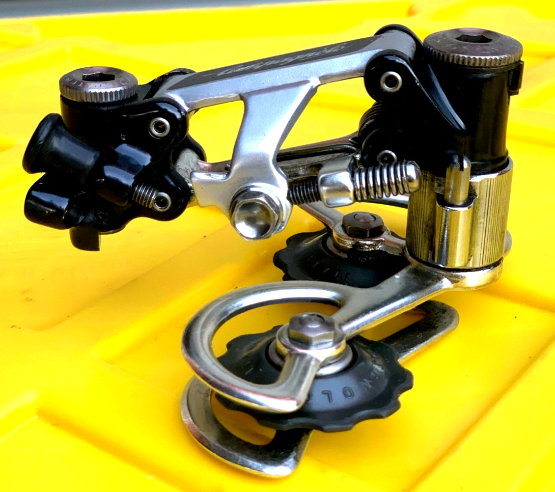 Vintage CAMPAGNOLO #4001 SUPER RECORD 5/6sp Rear Derailleur w/ Titanium Bolts