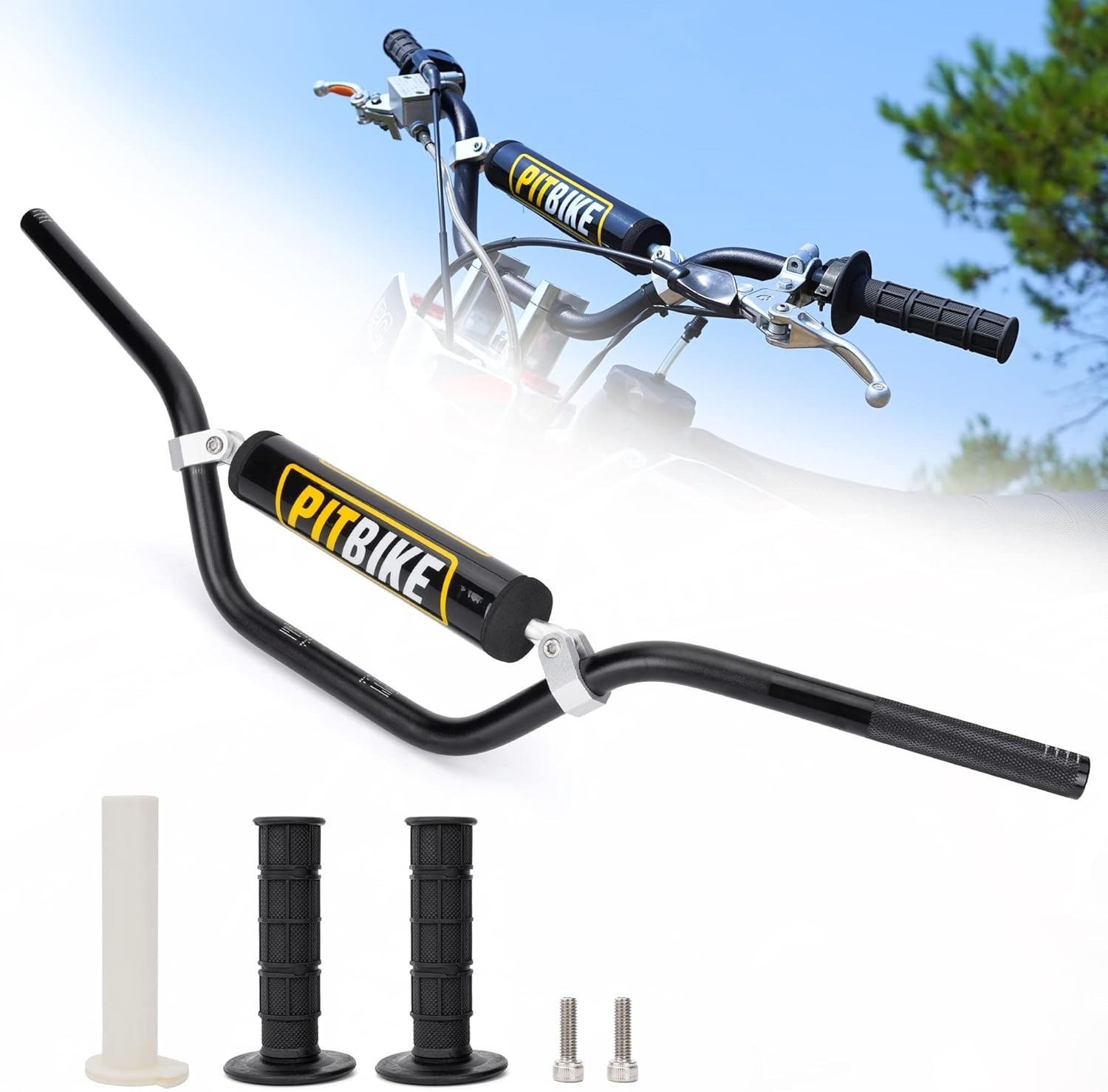 Upgraded 7/8» Dirt Bike Handlebars – Lightweight Aluminum with Anti-Slip Grip