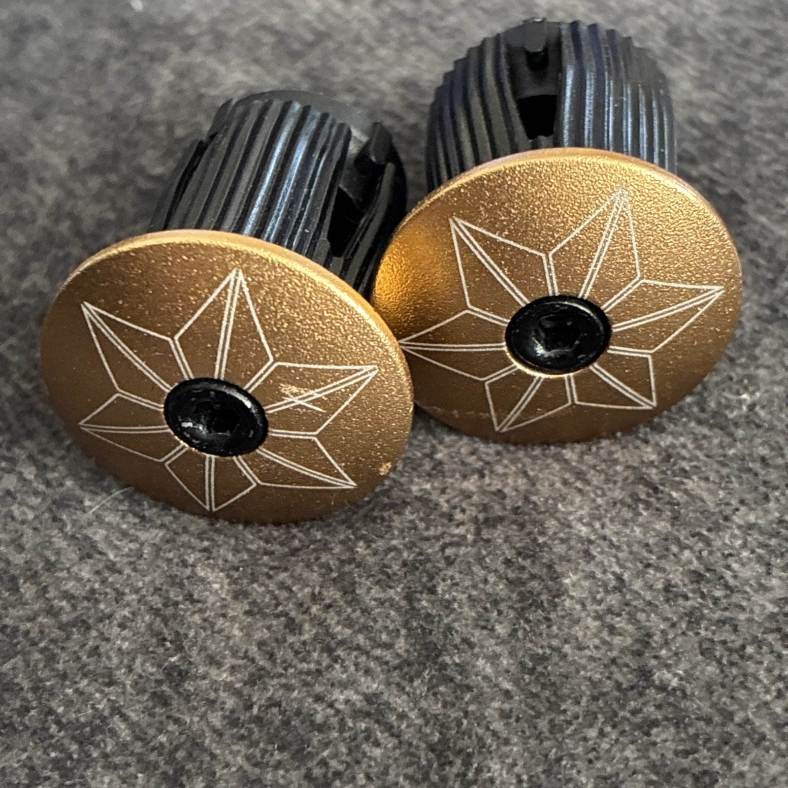 SUPACAZ Gold Bar End Caps, Used. Drop Bar