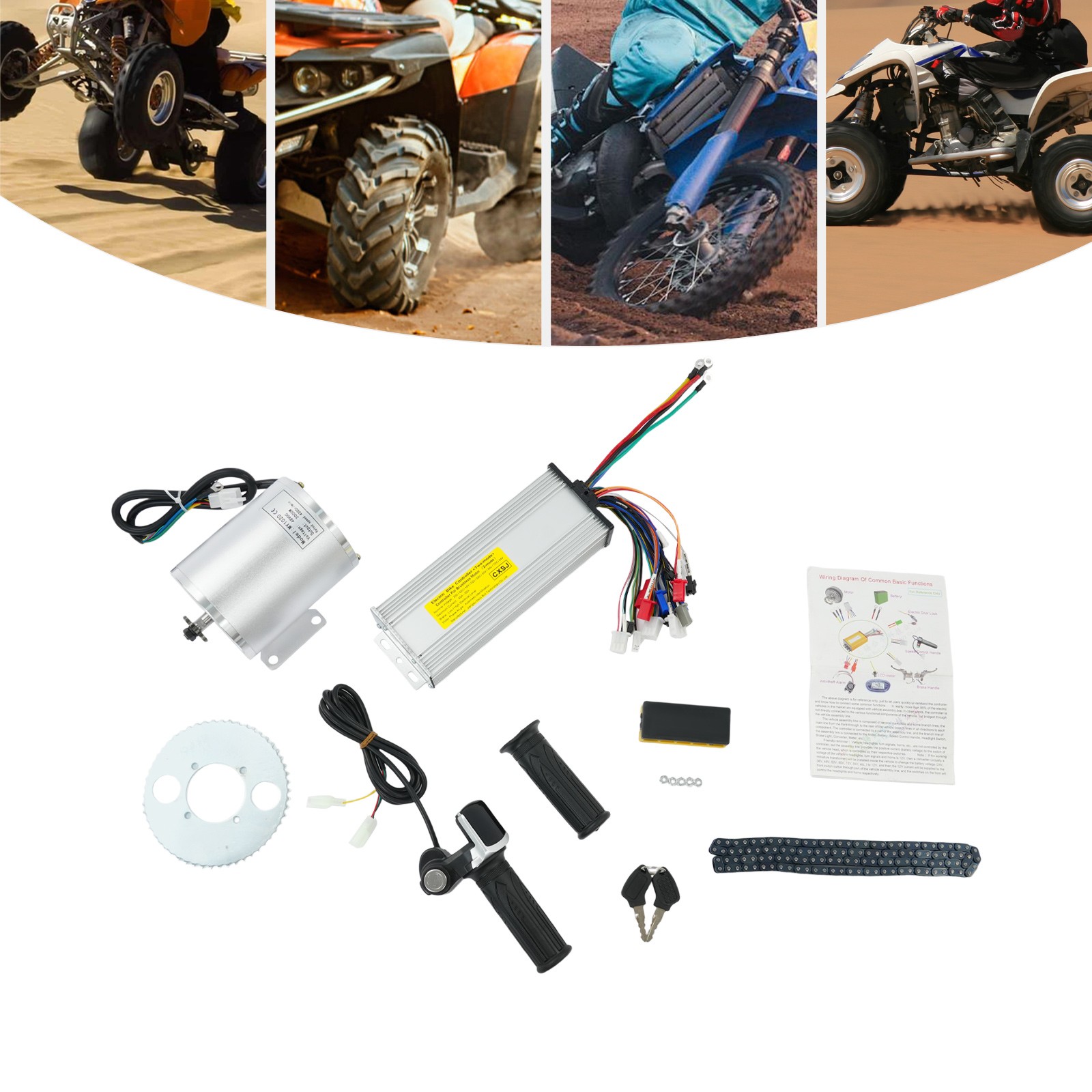 Electric Brushless Motor Kit 48V 2000W DC For E-bike Scooter Bicycle Conversion!