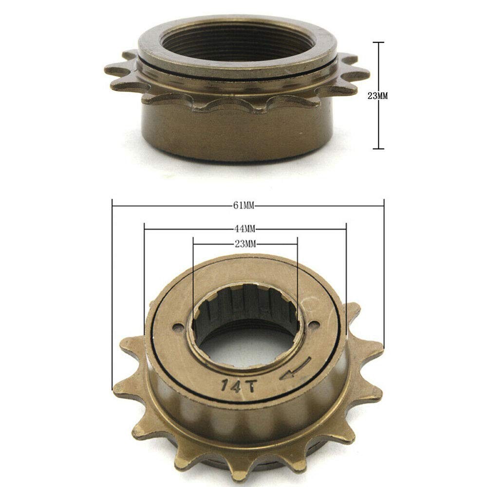 Acxico 1Pcs Freewheel 14T Teeth 34MM Single Speed Flywheel Sprocket