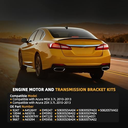 4Pcs Engine Motor and Transmission Bracket Kits Compatible with Acura MDX 3.7L