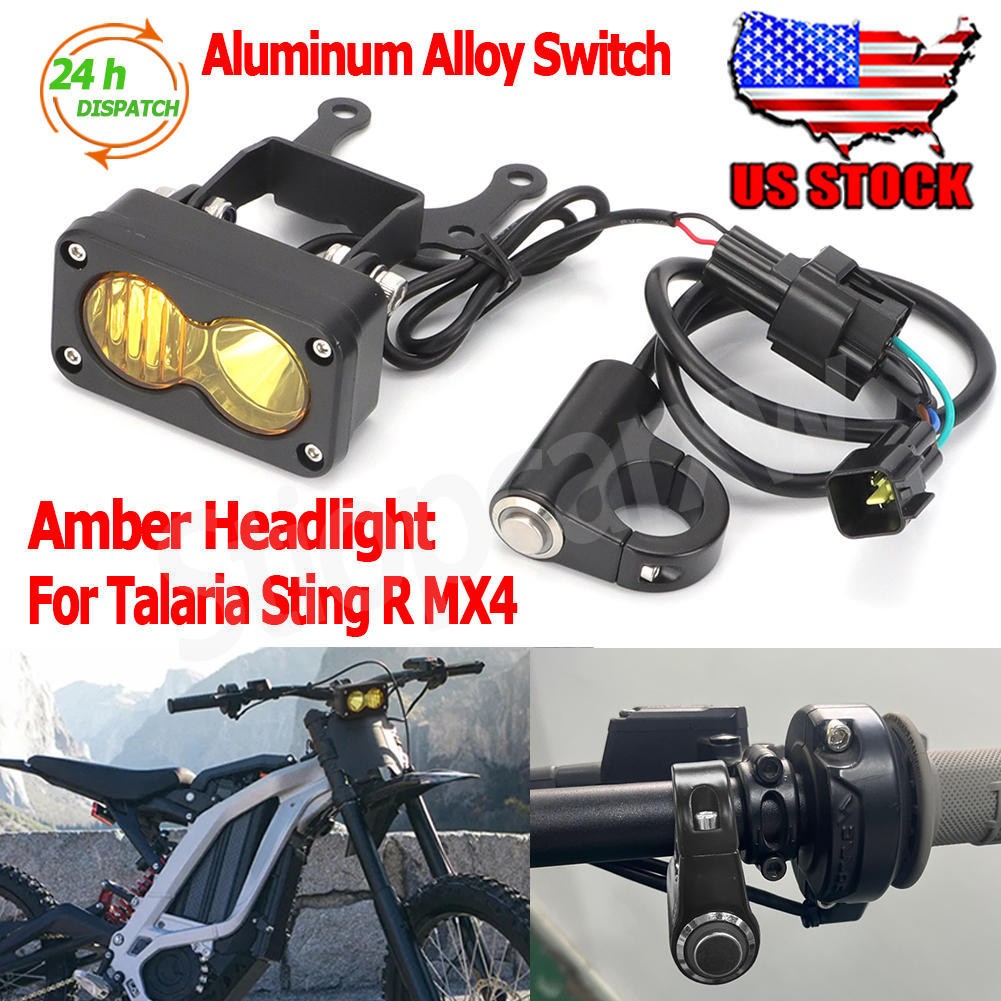 US Headlight Yellow LED Light w/Harness Switch Kit For Talaria Sting R MX4 P-N-P