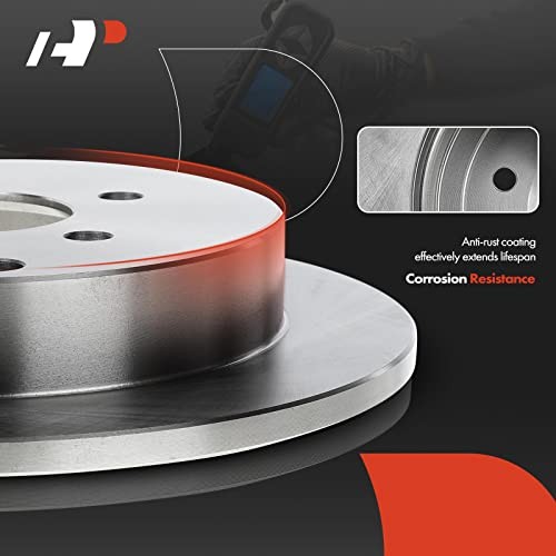 11.10 inch (282mm) Rear Solid Disc Brake Rotors Compatible with Select Honda