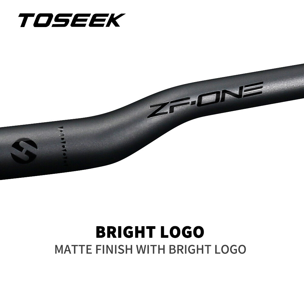 TOSEEK Carbon Bicycle Handlebar Mountain Bike Flat Bar Rise Bar 31.8*600-760mm