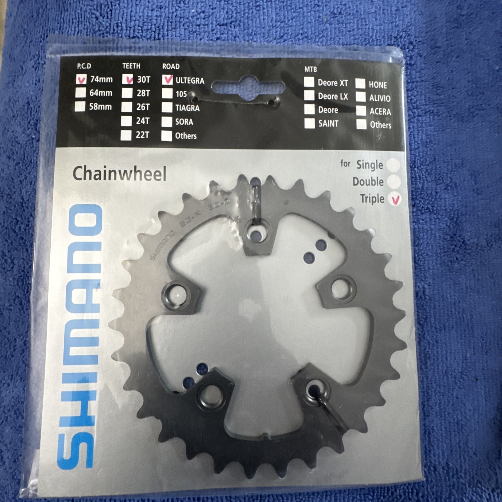SHIMANO ULTEGRA CHAINRING FC-6703 SG-X 74MM BCD X 30T-D 10 SPD SILVER NIP