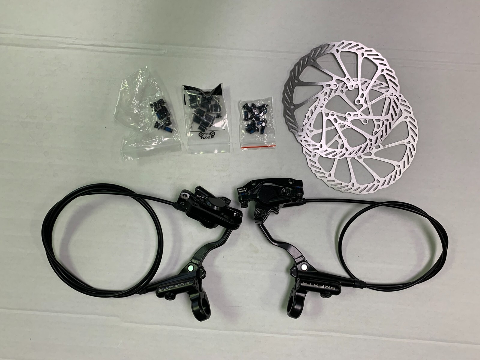 FMFX Hydraulic Disc Brake set (Front Rear 160mm) Rotors and adaptive hardware