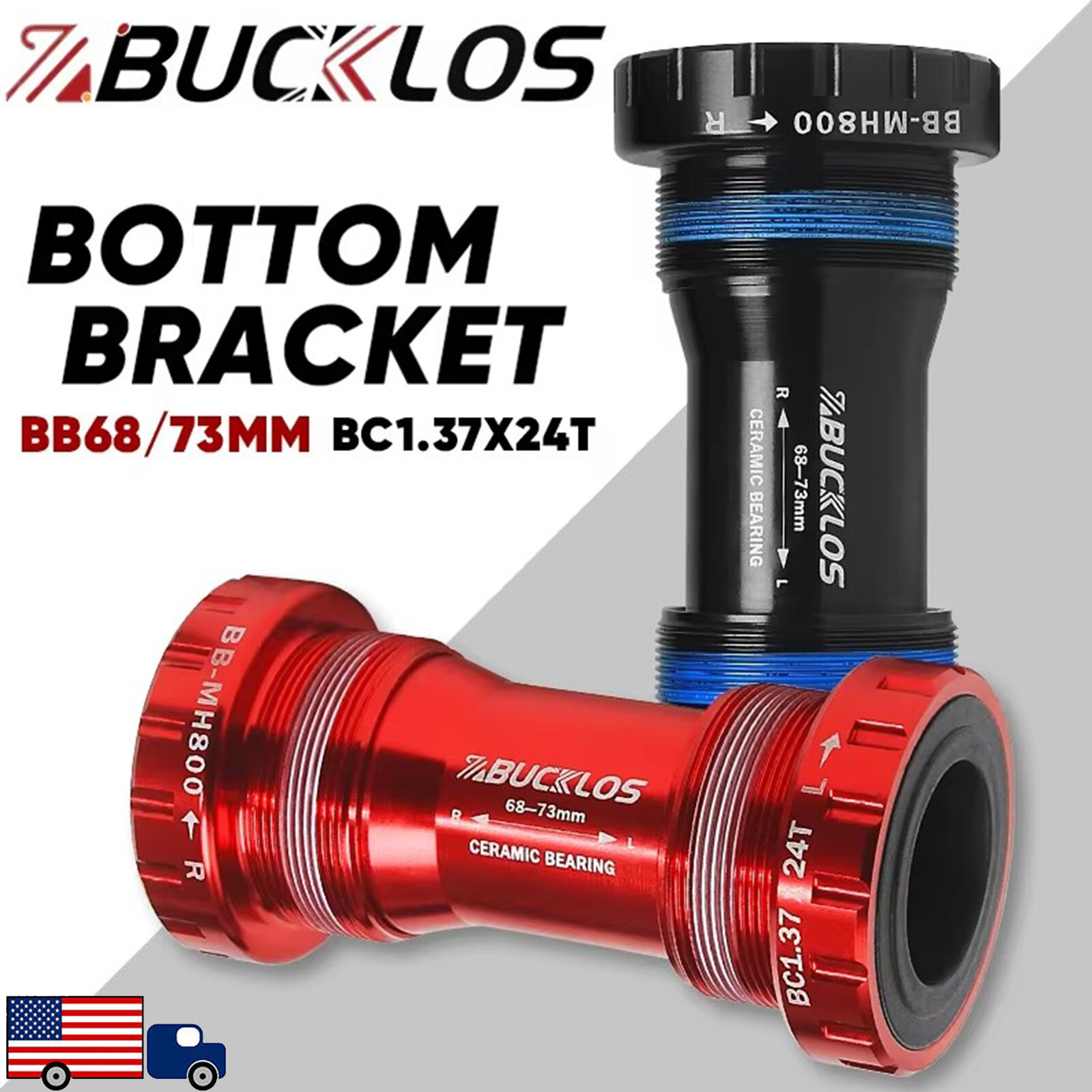 US Ceramic Bearing Bottom Bracket BB68/73mm MTB Road Bike Threaded Hollowtech II