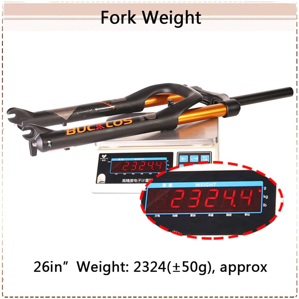 26″ Fat Bike Air Suspension Fork 4.0 Tire MTB/Beach/Snow Bicycle 1-1/8 Fork Disc