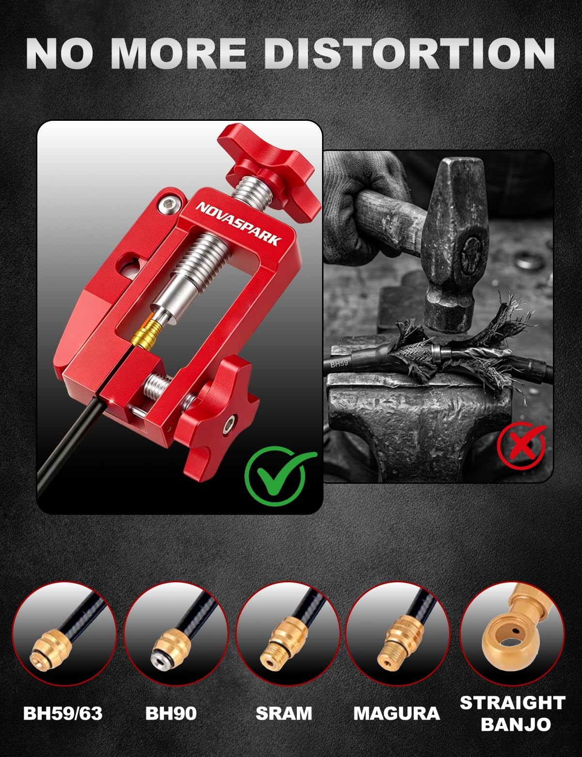 NovaSpark Bike Hydraulic Brake Tool Kit with Line Cutter, Static Press…