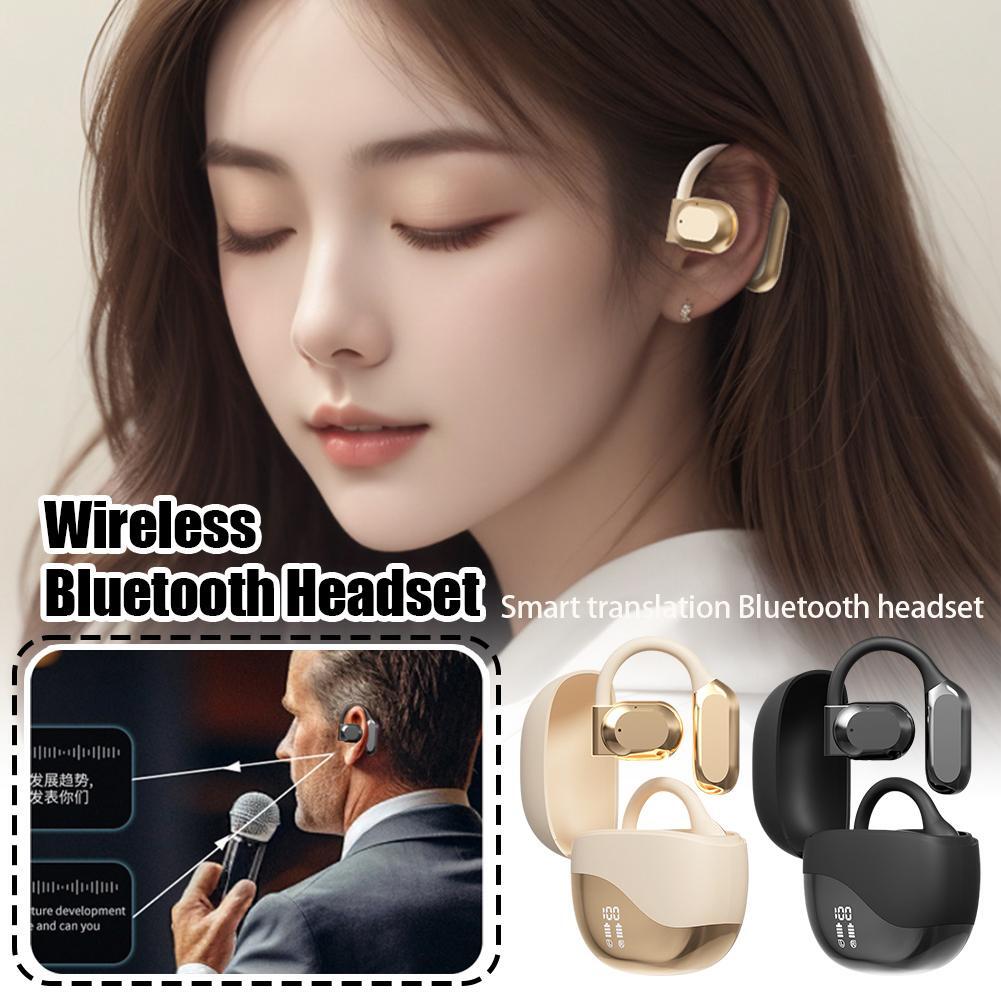 Real-Time AI Language Translator Earbuds Open Ear Bluetooth Translation Earphone