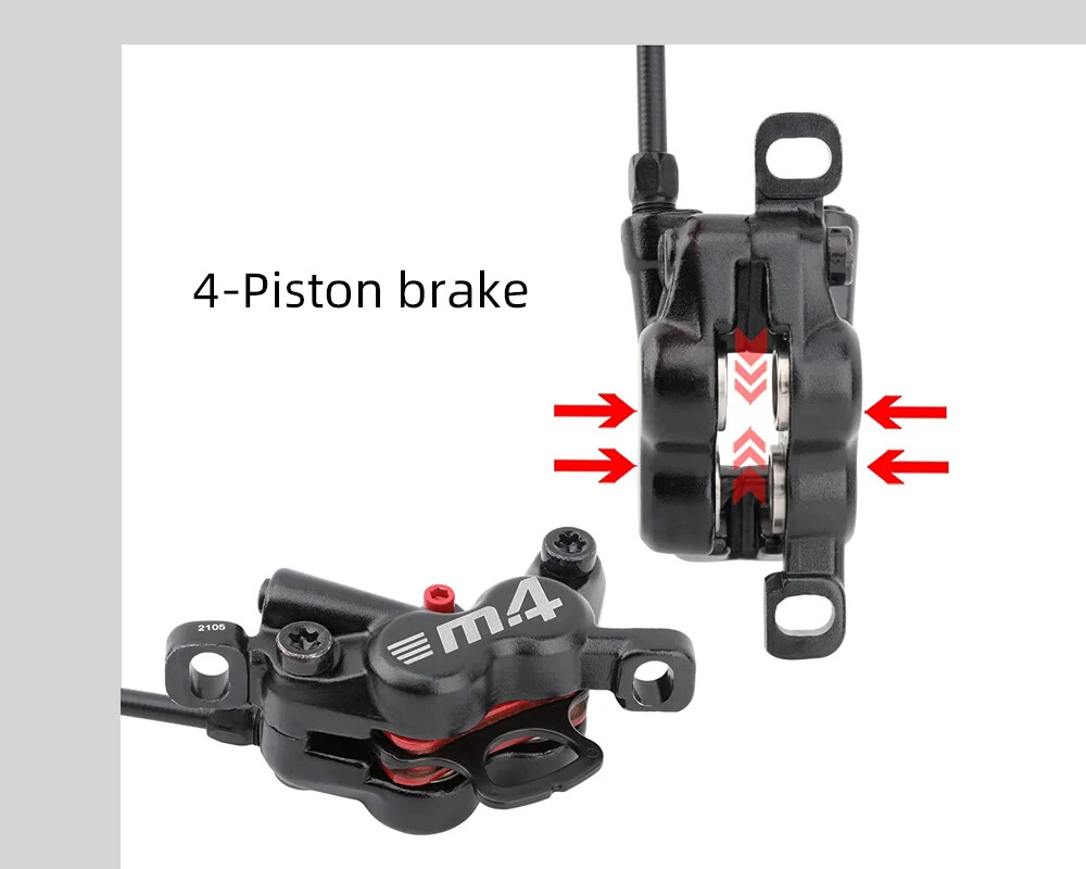 4-Piston MTB Bicycle Hydraulic Disc Brake with Silicone Protective 800mm/1400mm